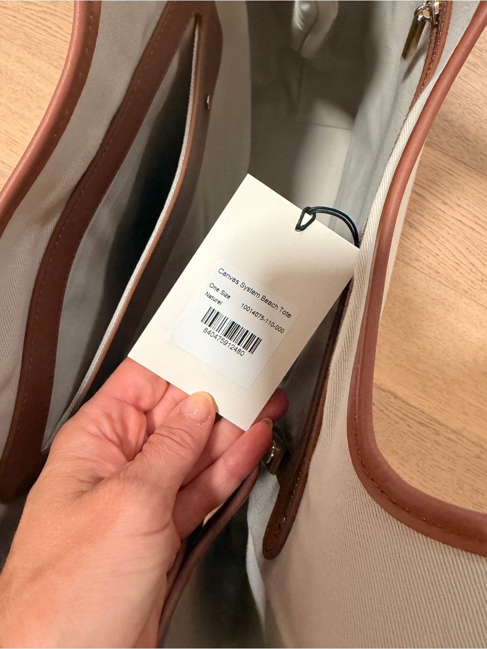 Cuyana Cream Tote with Brown Trim - Picture 7 of 7